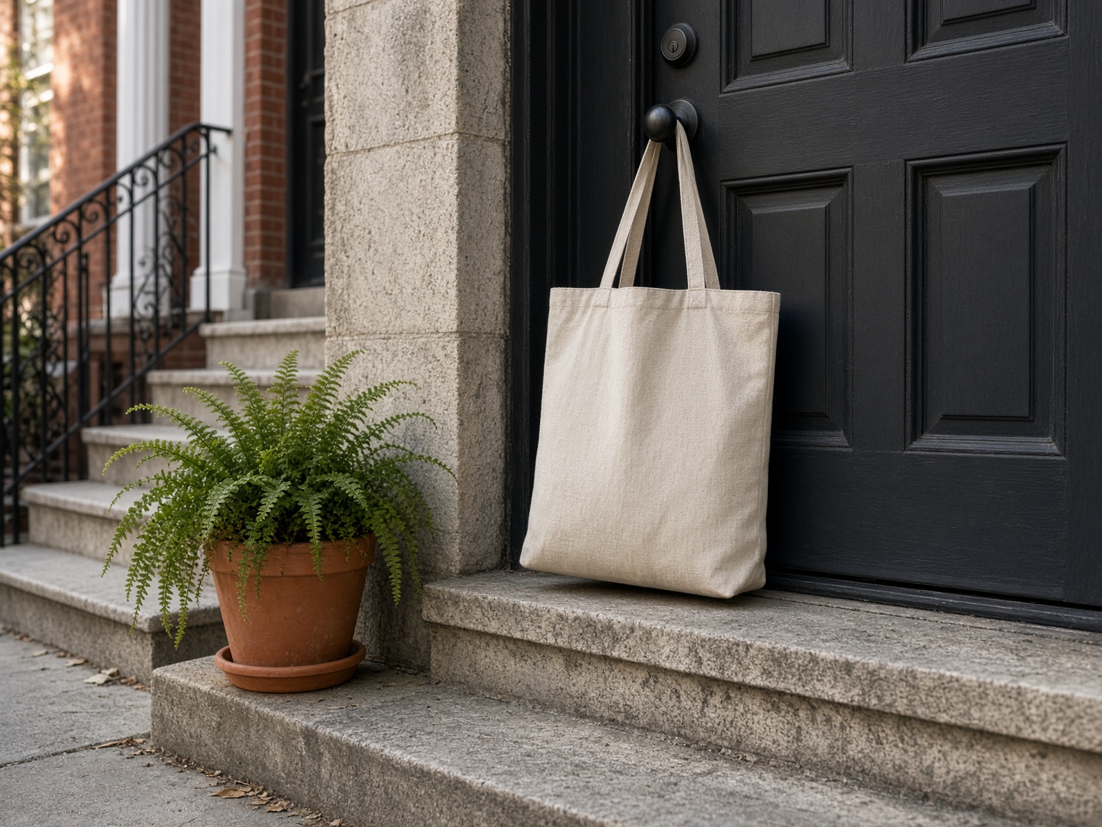 A laundry bag left at a Garden Grove doorstep for pickup